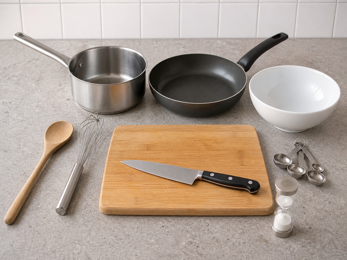 Japanese Chicken Soboro Rice Bowl — tools overview