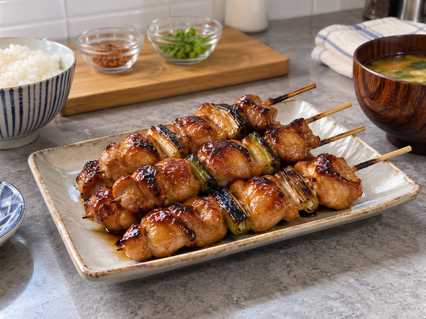 Yakitori Ayam Jepang — hidangan selesai