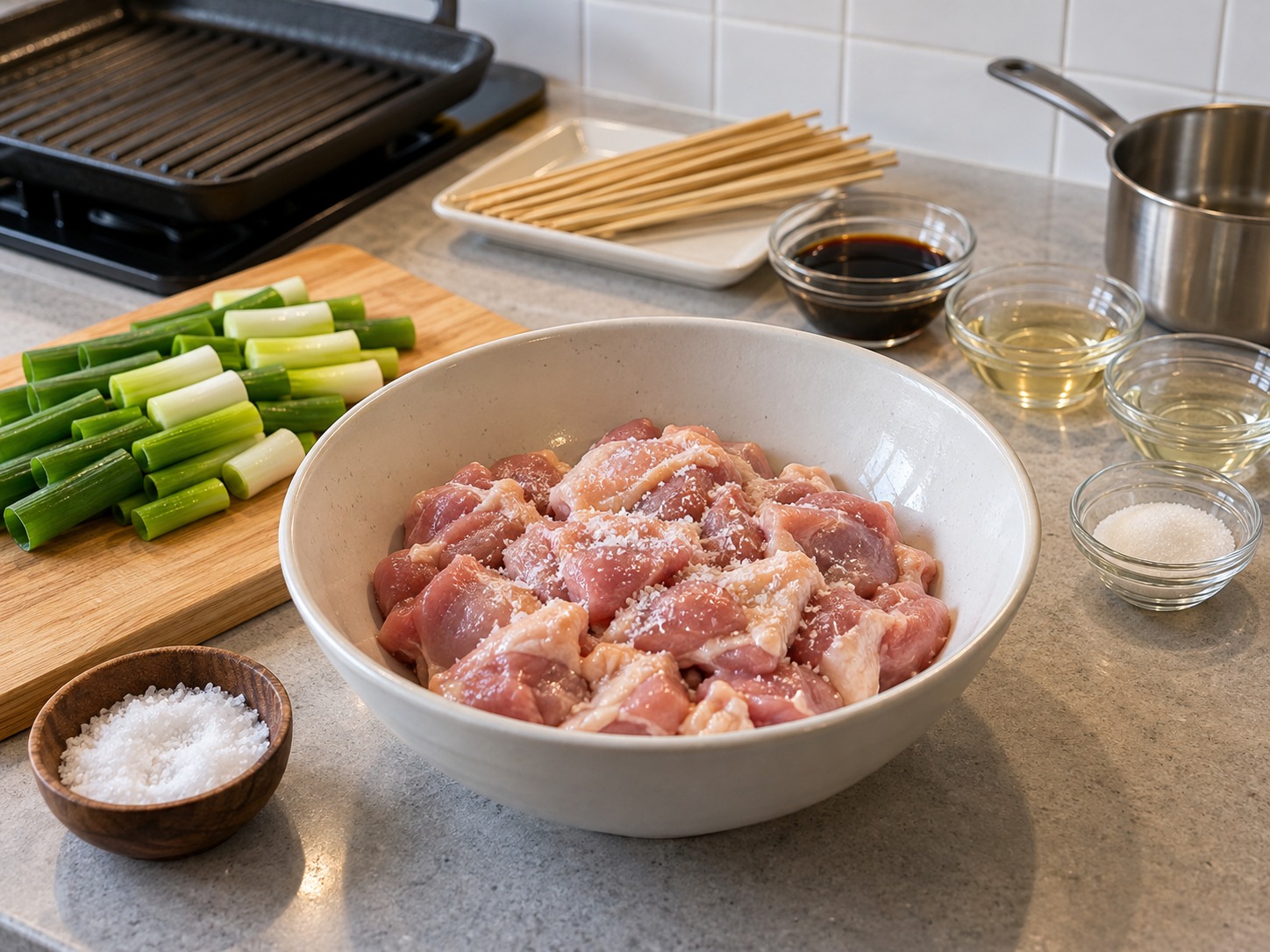 Yakitori Ayam Jepang — Taburi ayam dengan sedikit garam