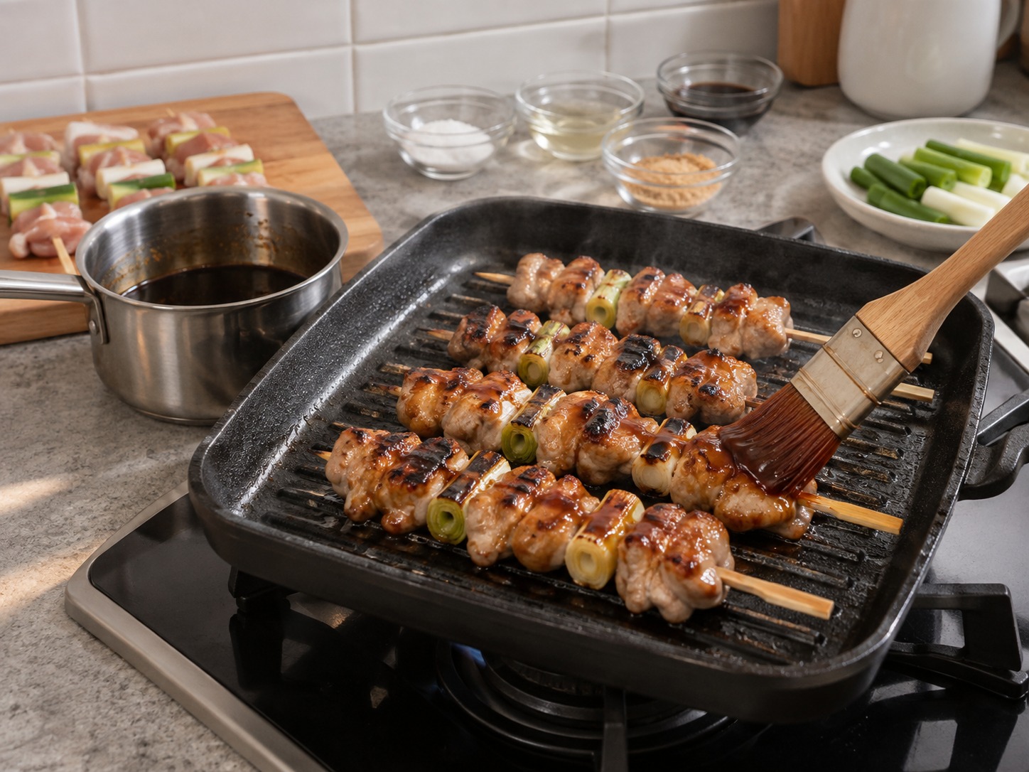 Yakitori Ayam Jepang — Olesi tare lalu lanjut panggang