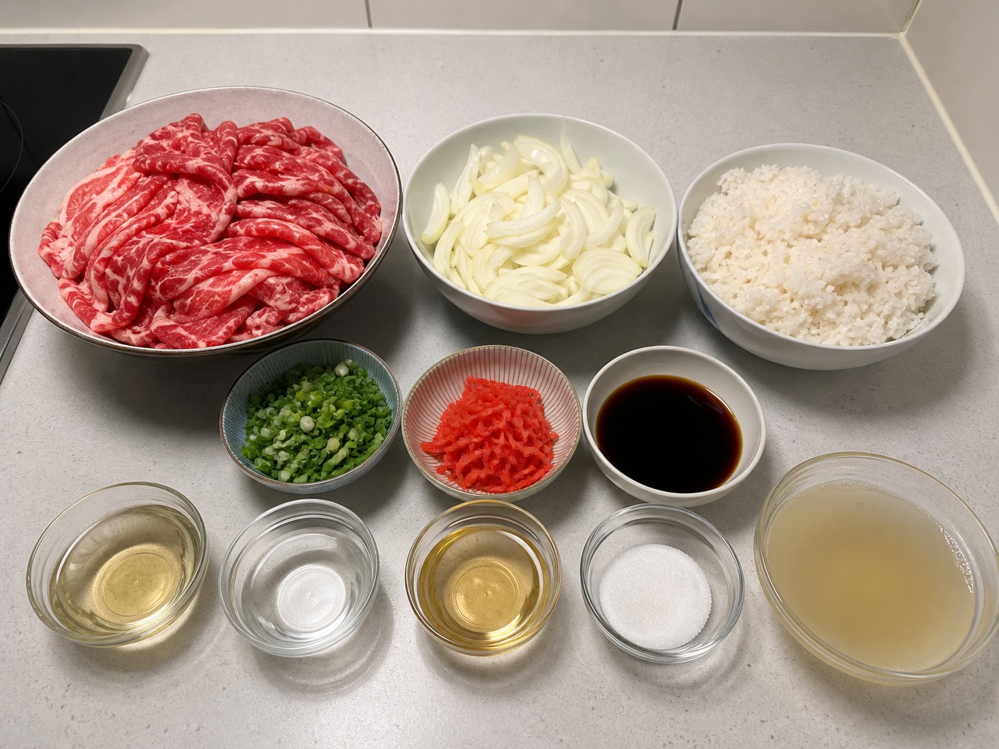 日式牛肉飯（牛丼 Gyudon）主要材料總覽