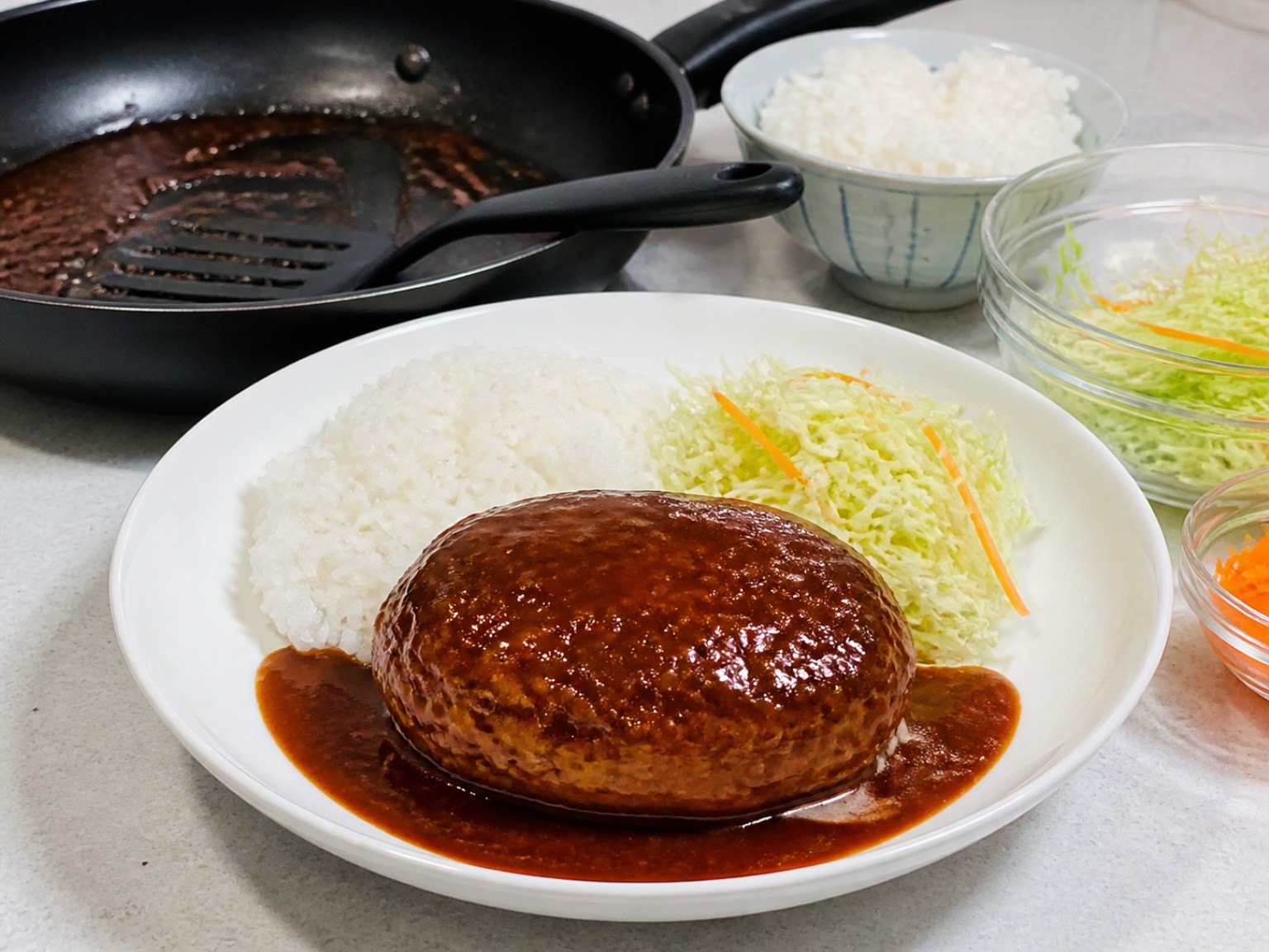 日式漢堡扒完成圖｜Japanese Hamburg Steak