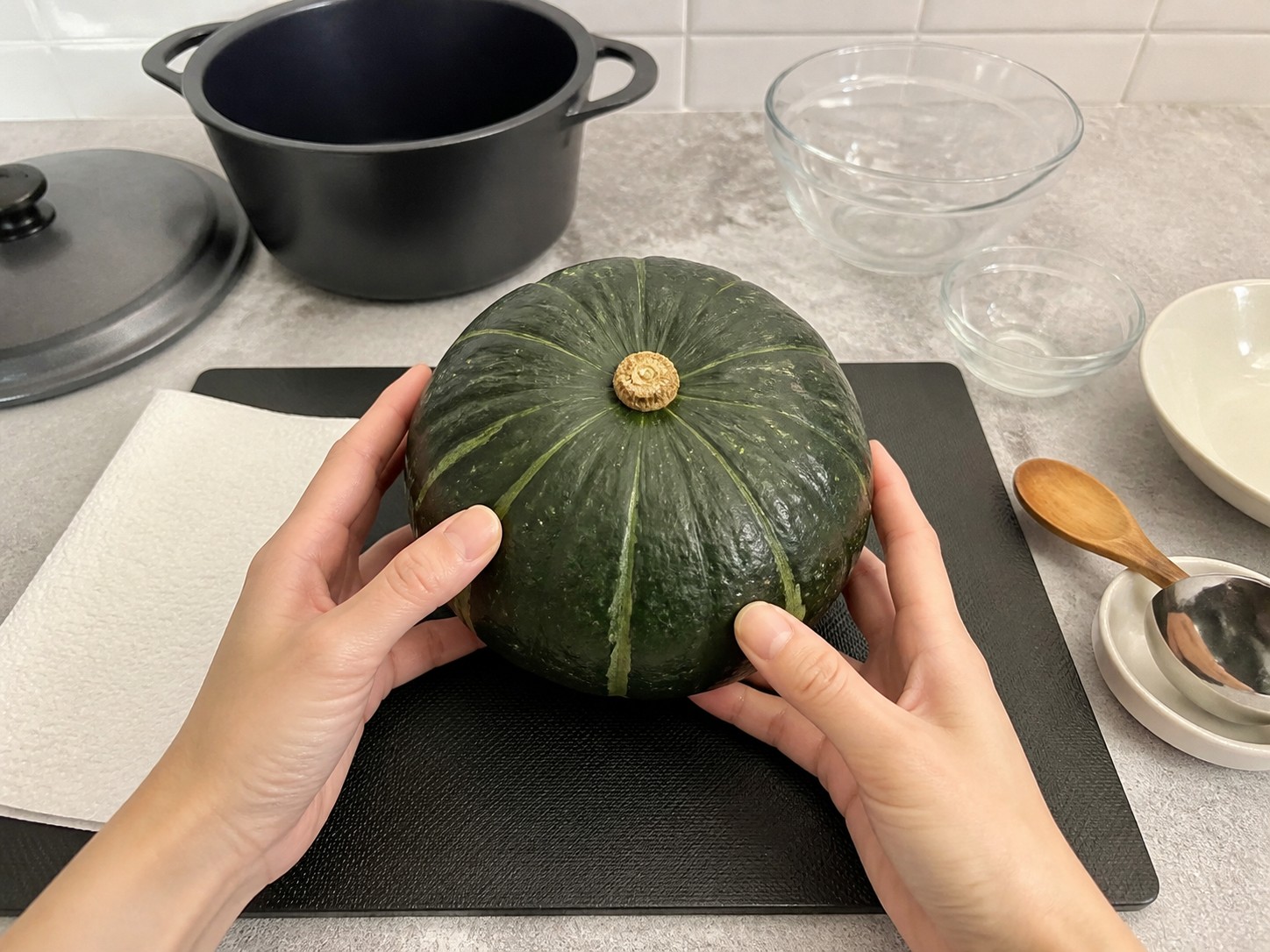 日式南瓜煮物:檢查南瓜品質