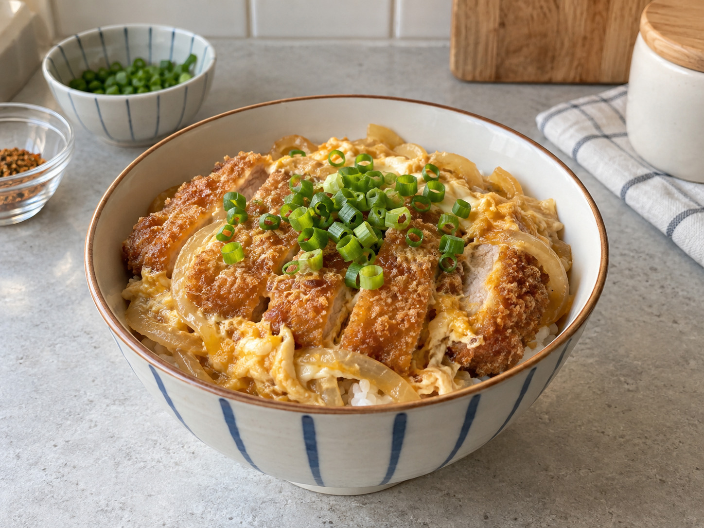 Katsudon Jepang — hidangan selesai