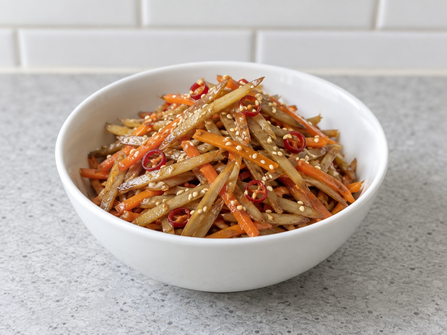 Japanese Kinpira Gobo — finished dish