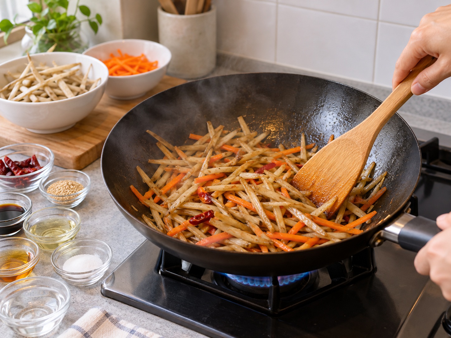 Japanese Kinpira Gobo — Stir-fry the burdock