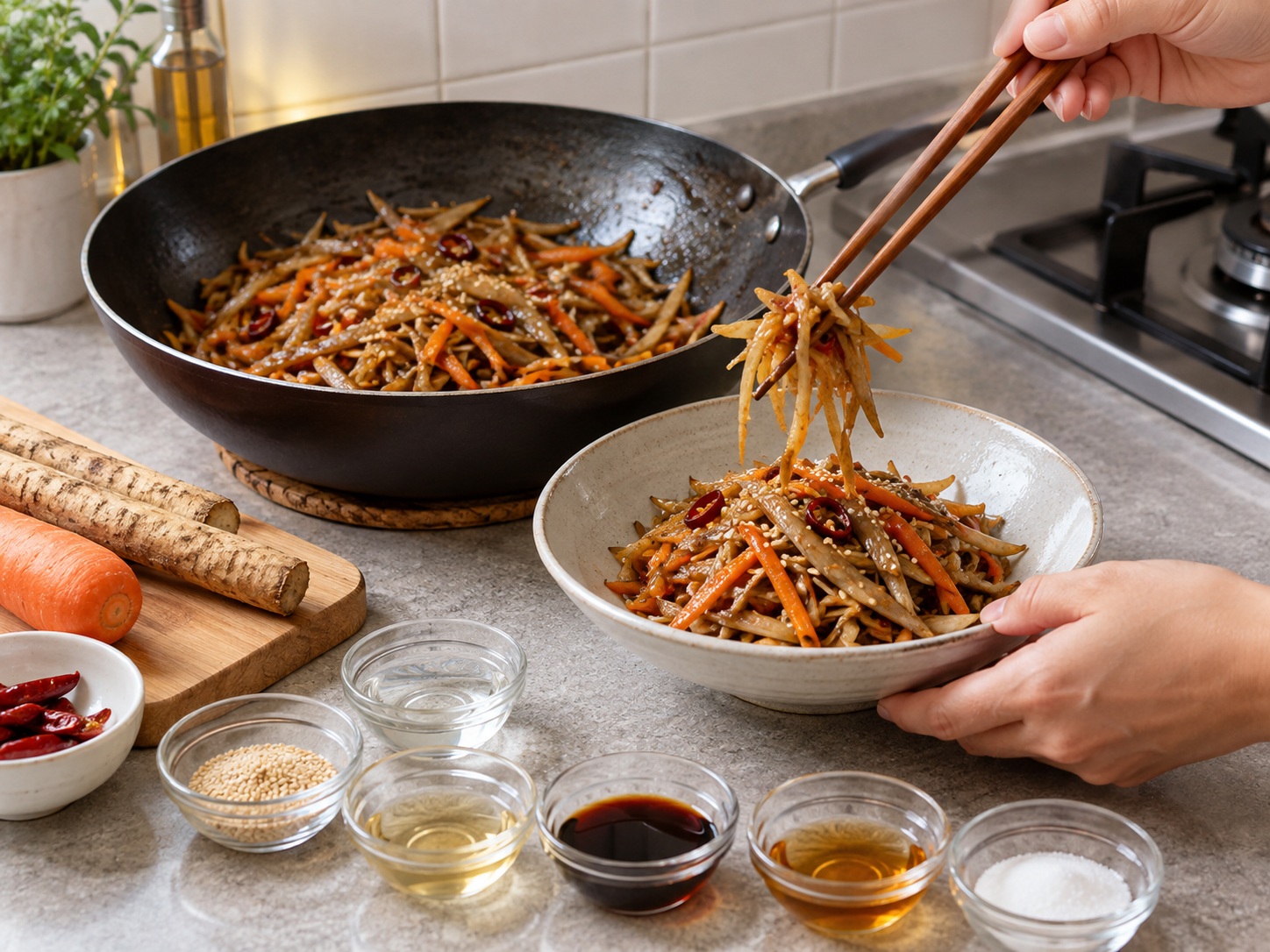 Japanese Kinpira Gobo — Cool and serve