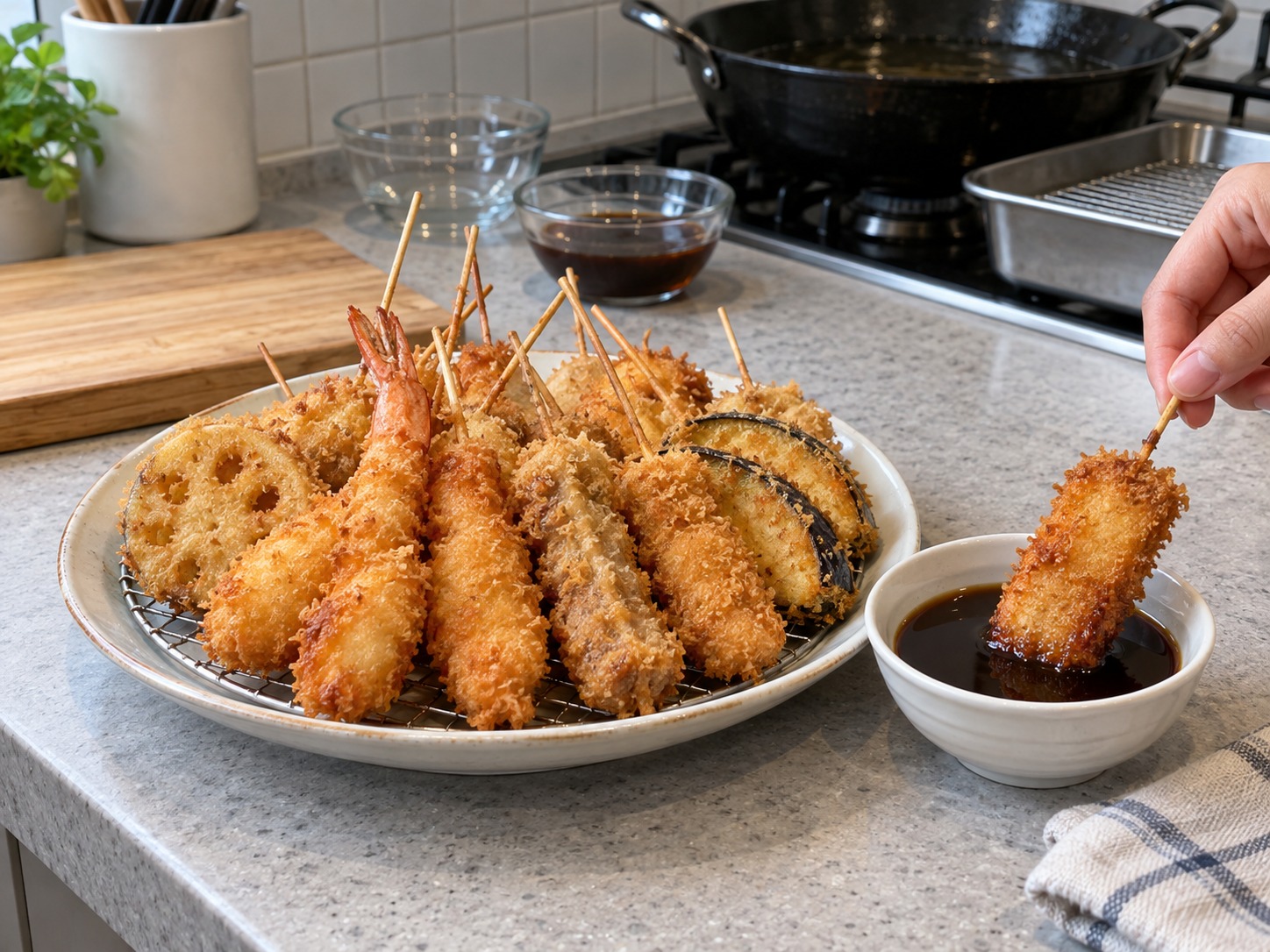 日式大阪串炸 — 配獨立小碟串炸醬立即食用