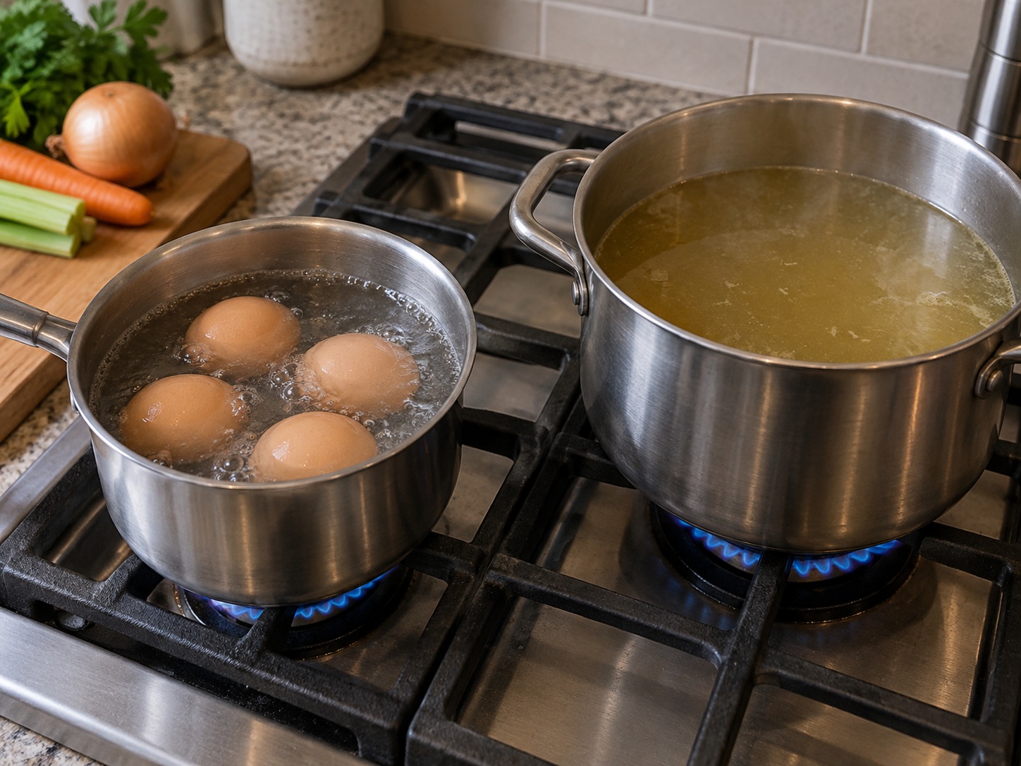 Japanese Miso Ramen with Corn and Egg — Boil eggs