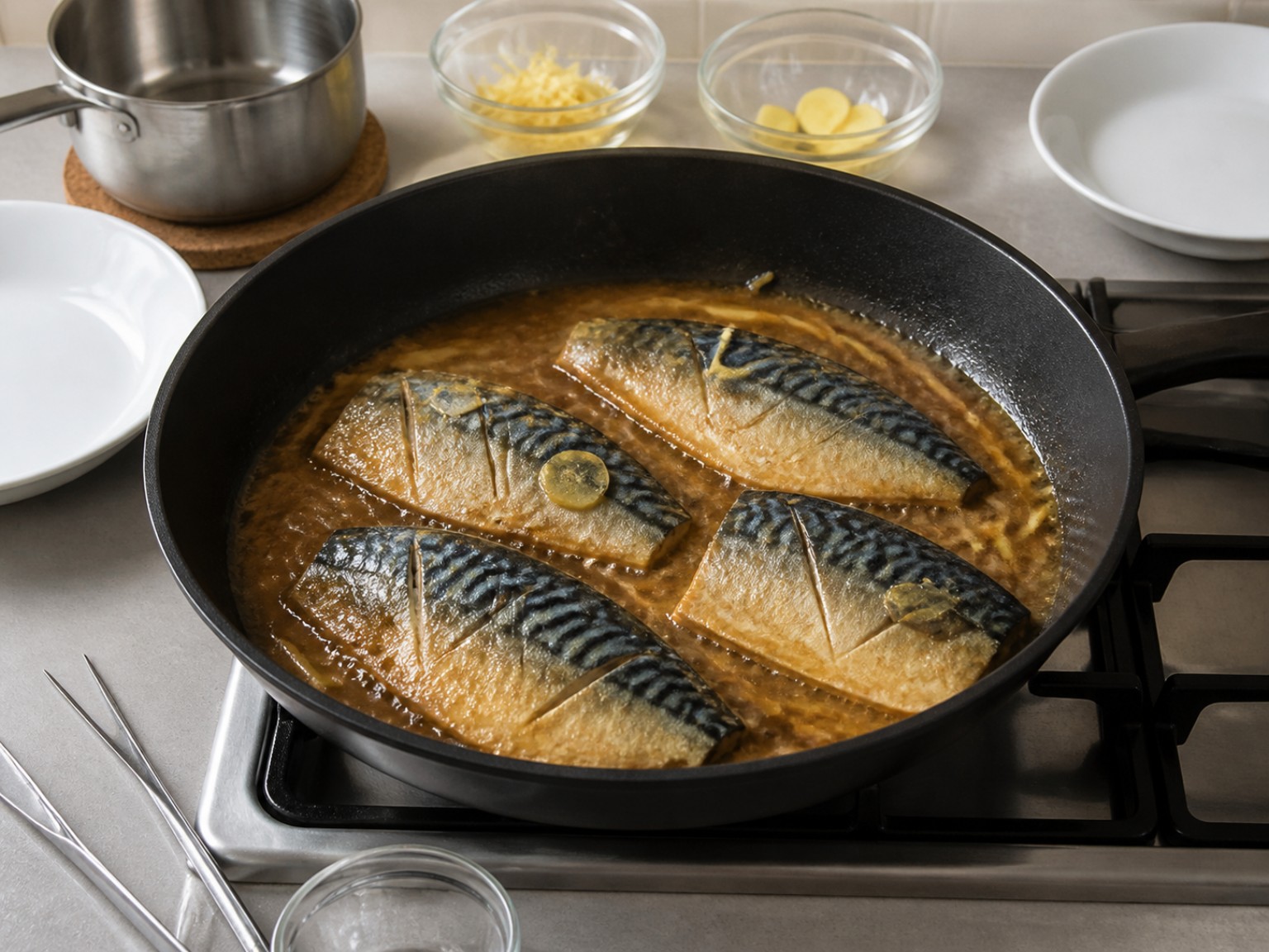 日式味噌煮鯖魚:步驟 7