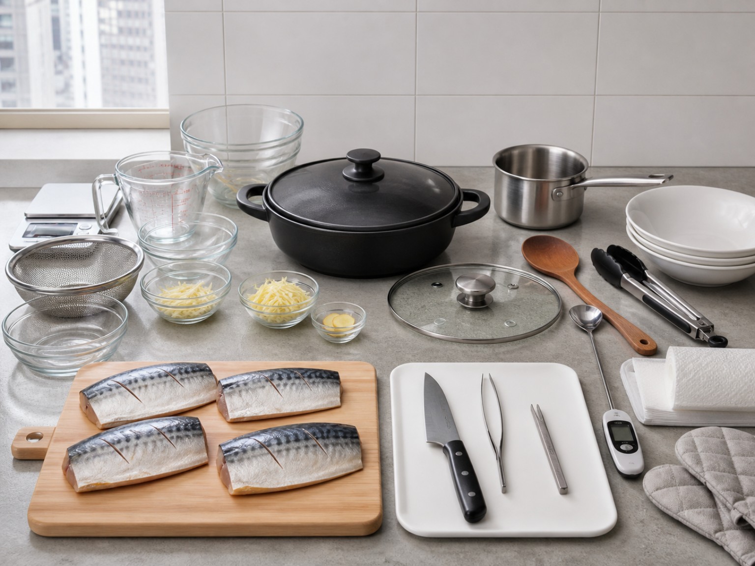 日式味噌煮鯖魚所需工具總覽