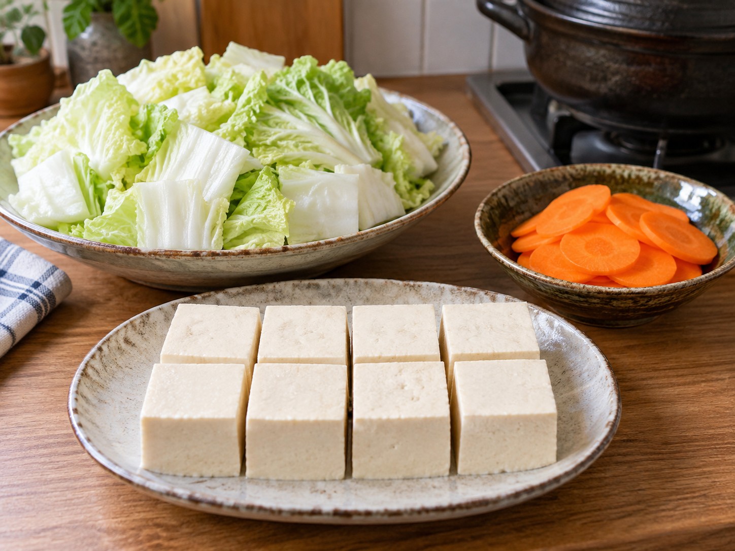 日式水炊雞肉鍋 — 切豆配料