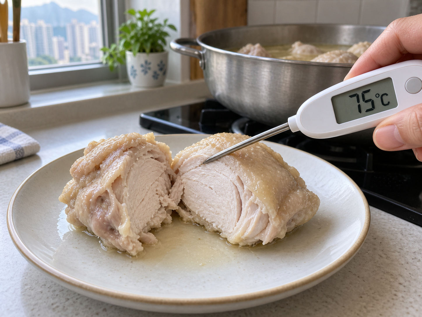 日式水炊雞肉鍋 — 檢查雞肉