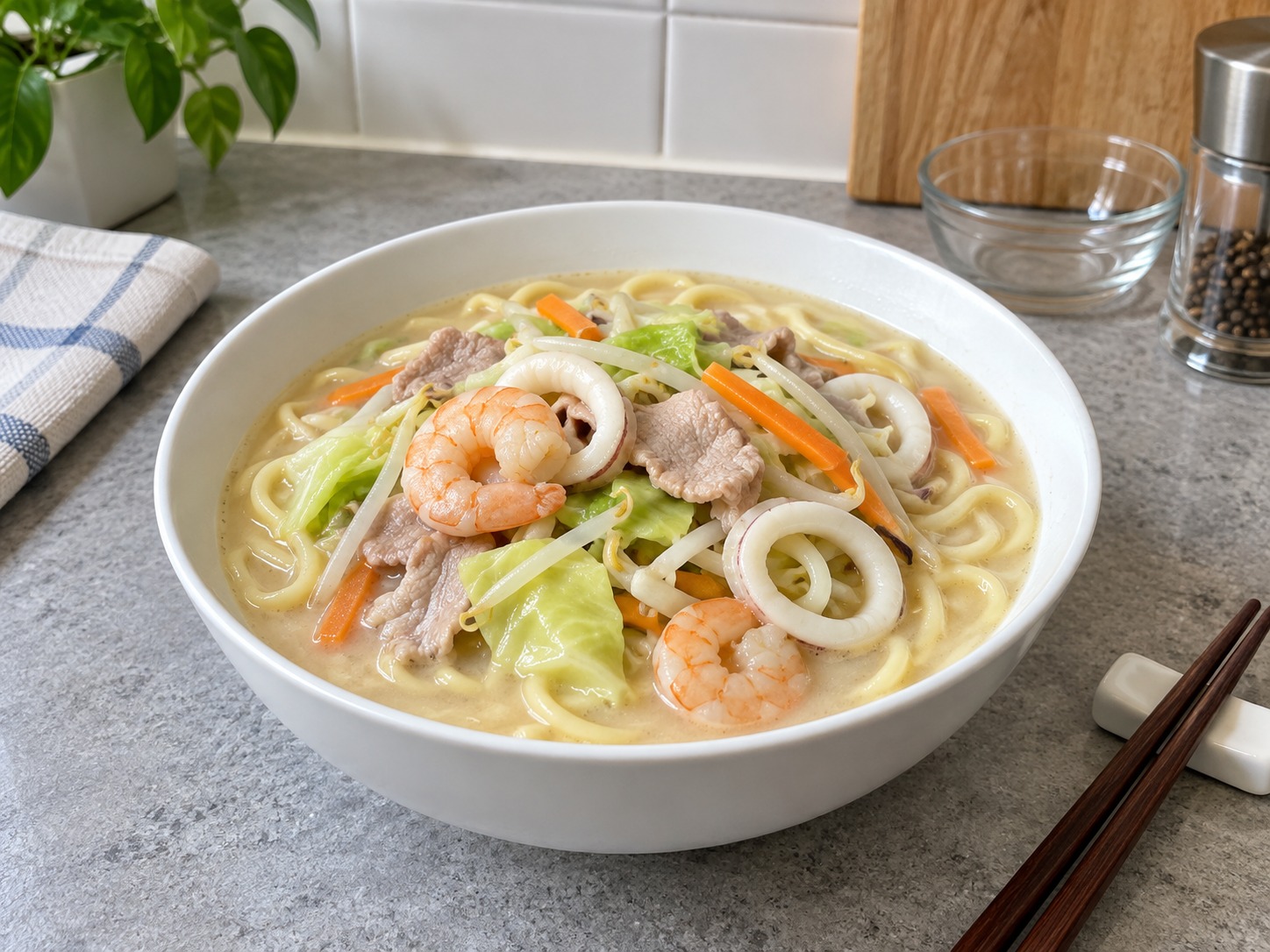 長崎什錦湯麵 — 完成圖