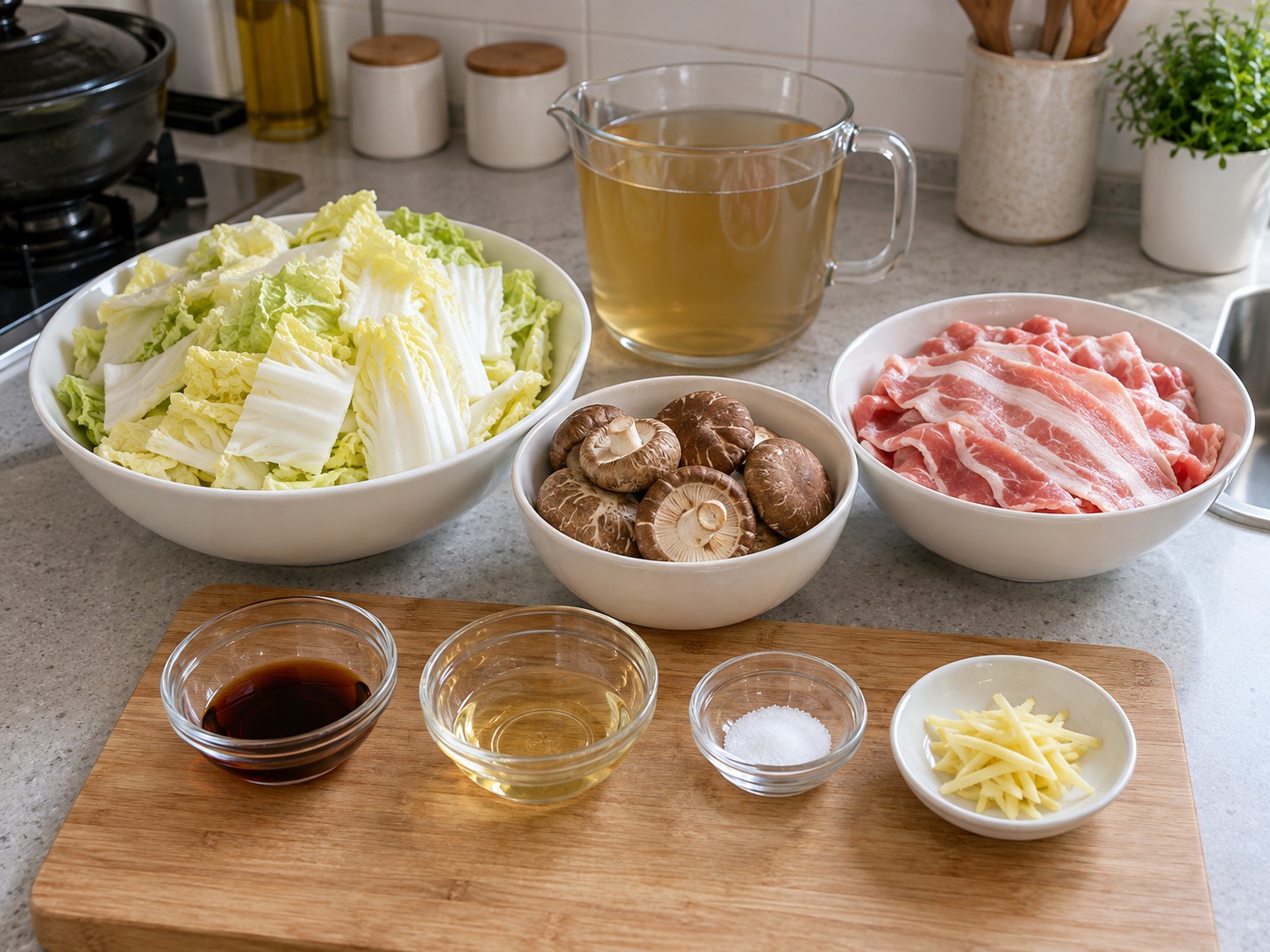 日式白菜豬肉千層鍋 — 材料
