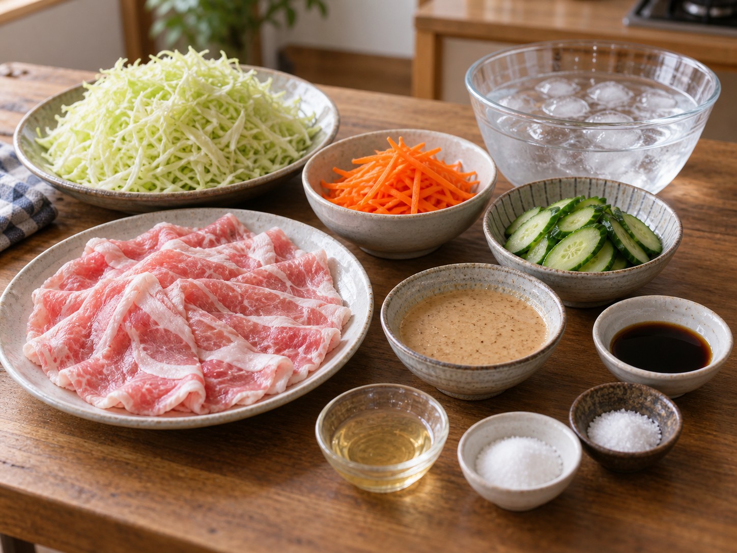 日式冷涮豬肉芝麻沙律 — 材料