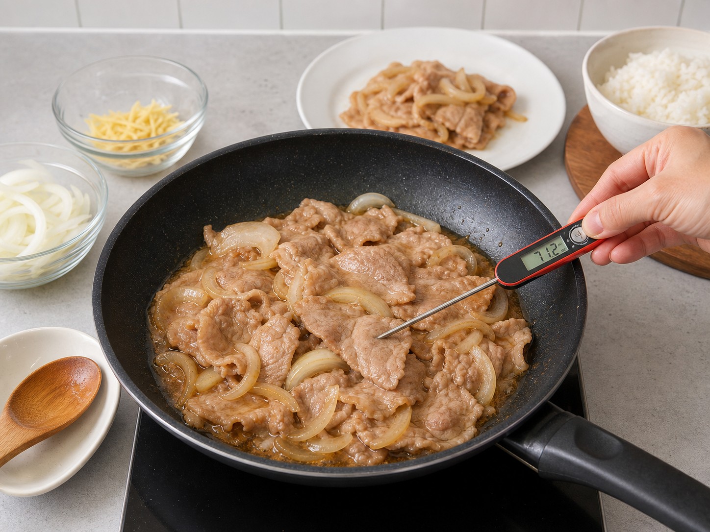 日式薑汁燒豬肉：快速收汁及測溫