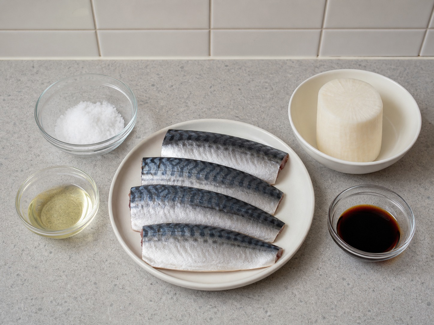 日式鹽燒鯖魚 — ingredients overview