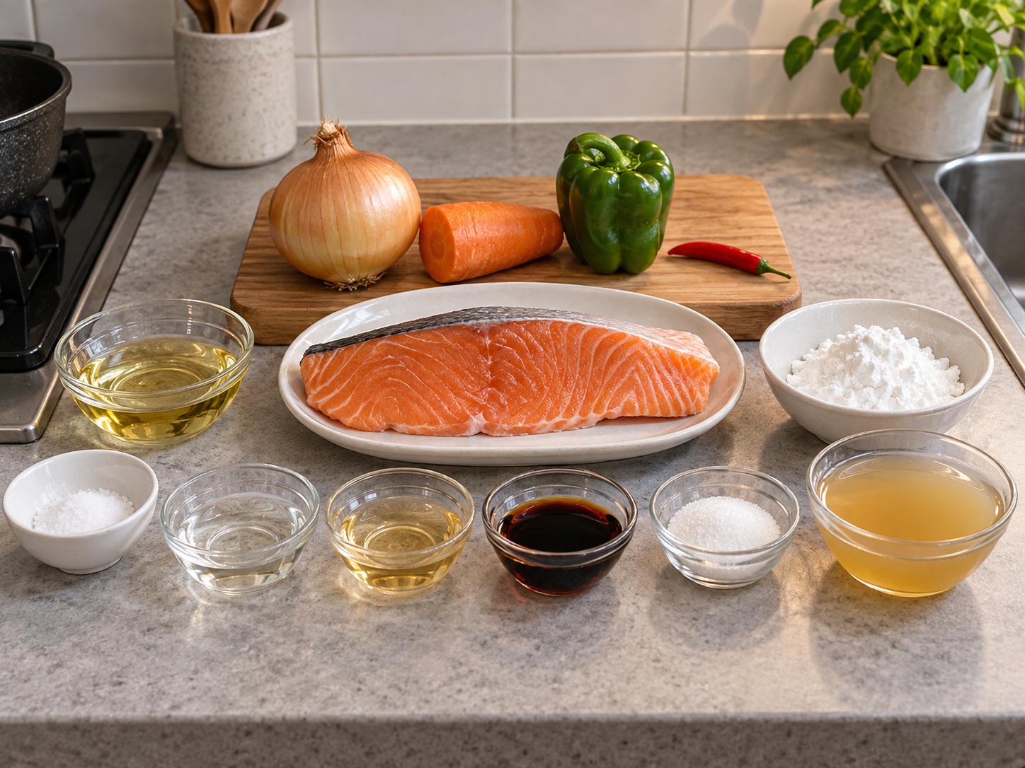 Japanese Salmon Nanbanzuke — ingredients