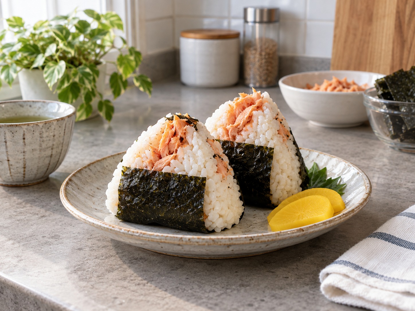Onigiri Salmon Jepang — hidangan selesai
