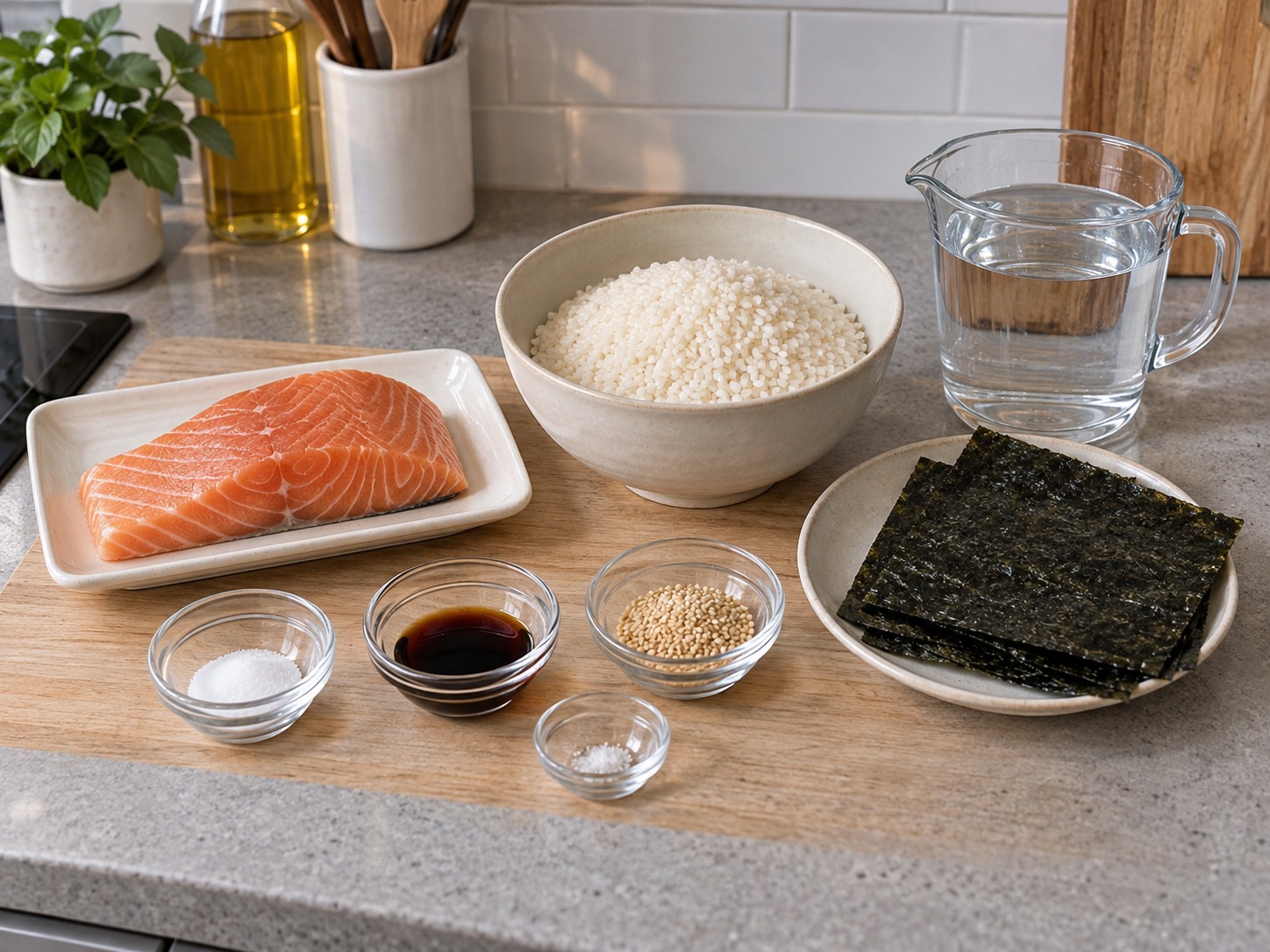 Onigiri Salmon Jepang — bahan