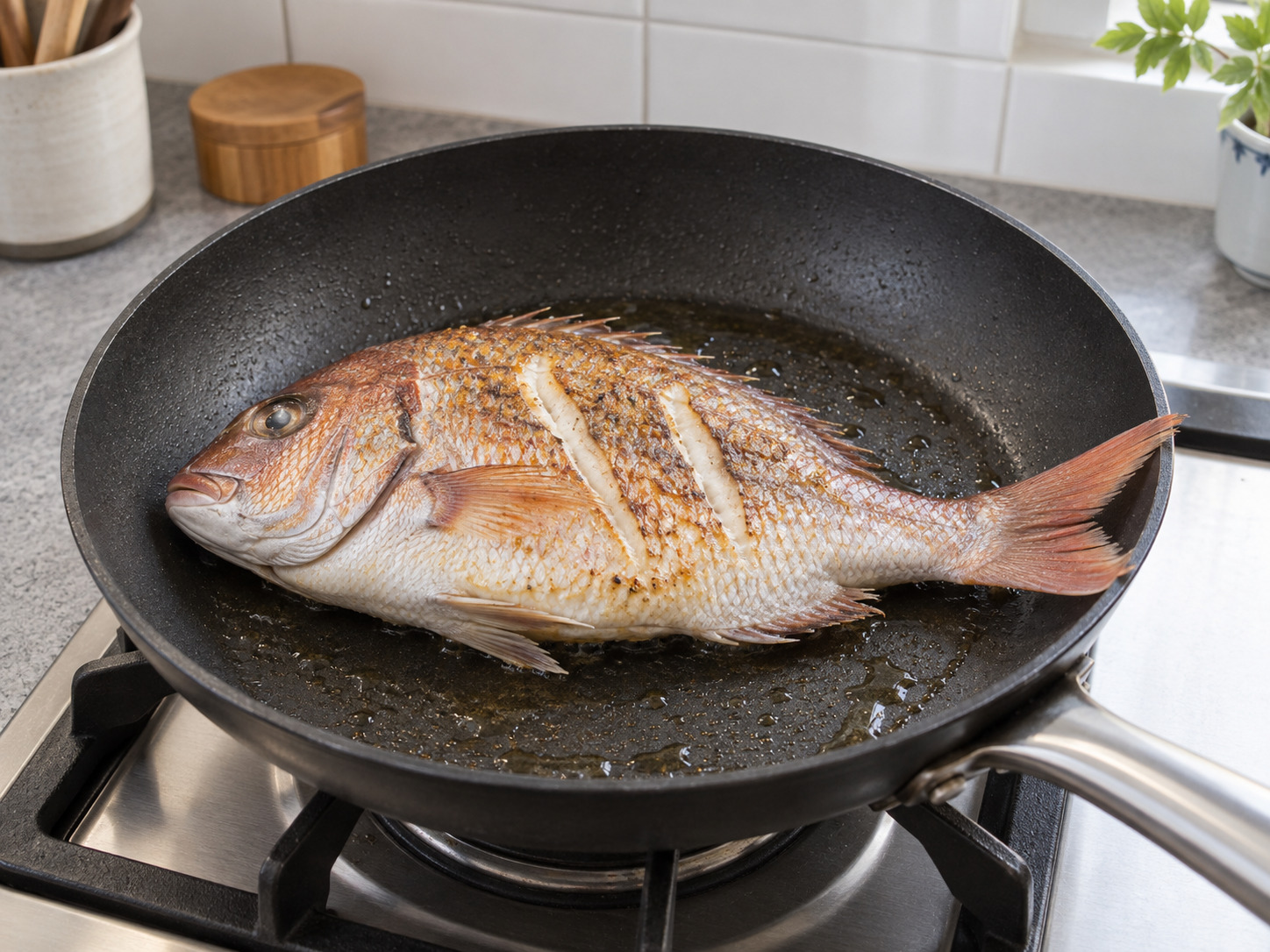 日式鯛魚飯 — 煎魚皮