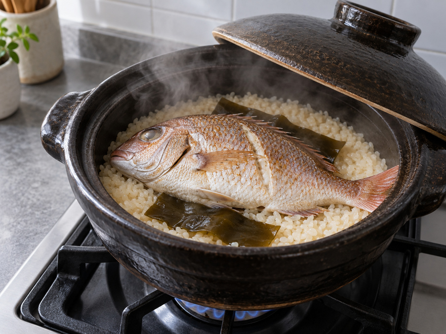 日式鯛魚飯 — 煮鯛魚飯