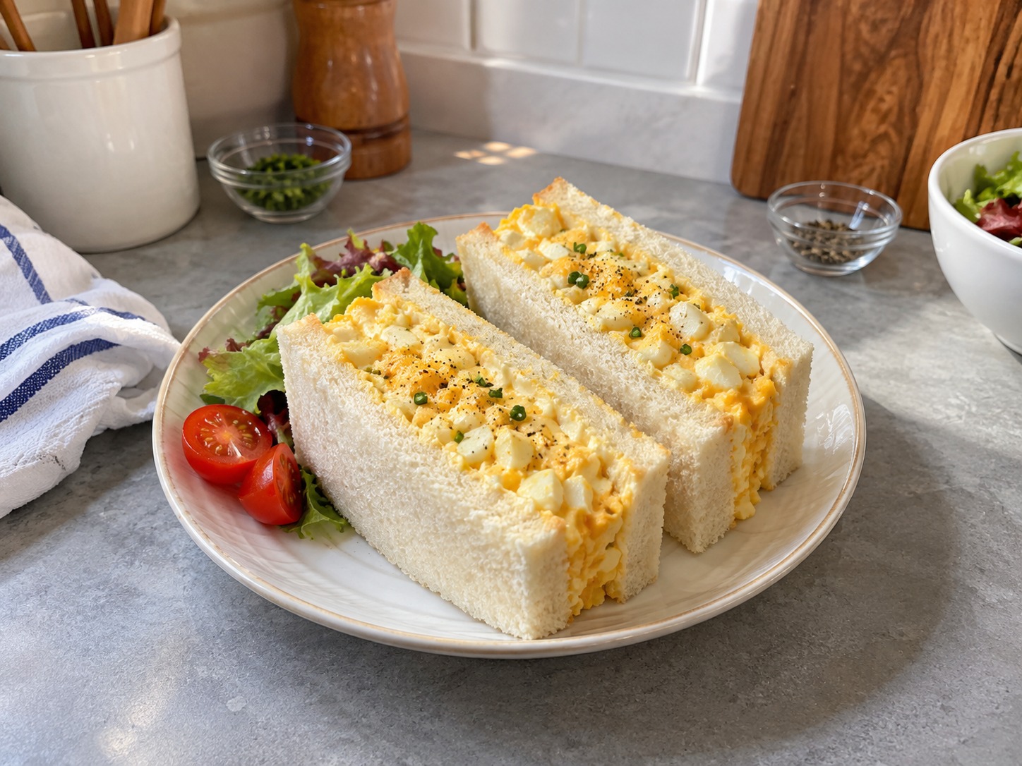Sandwich Telur Jepang — hidangan selesai