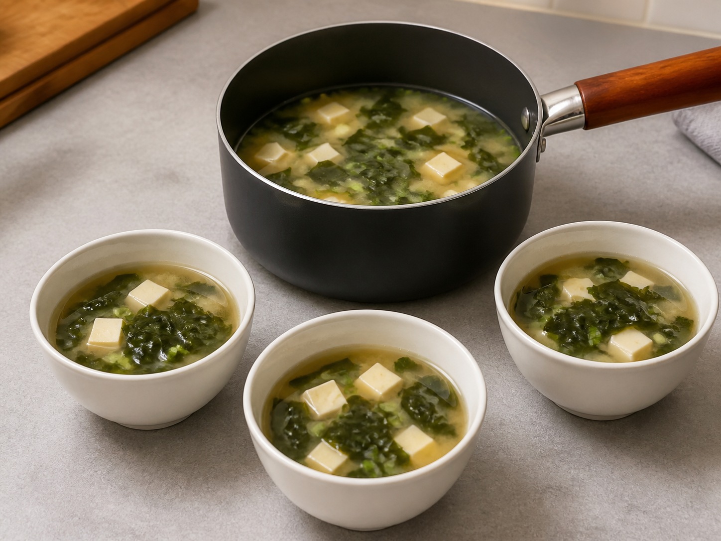 Sup Miso Tahu dan Wakame ala Jepang finished dish