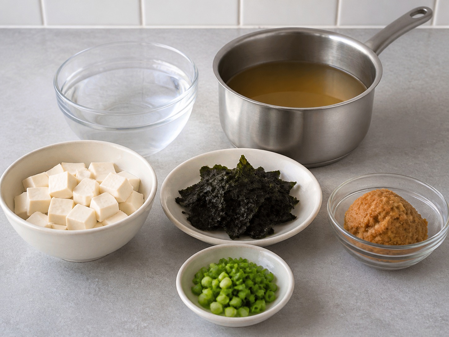 Sup Miso Tahu dan Wakame ala Jepang complete ingredient overview