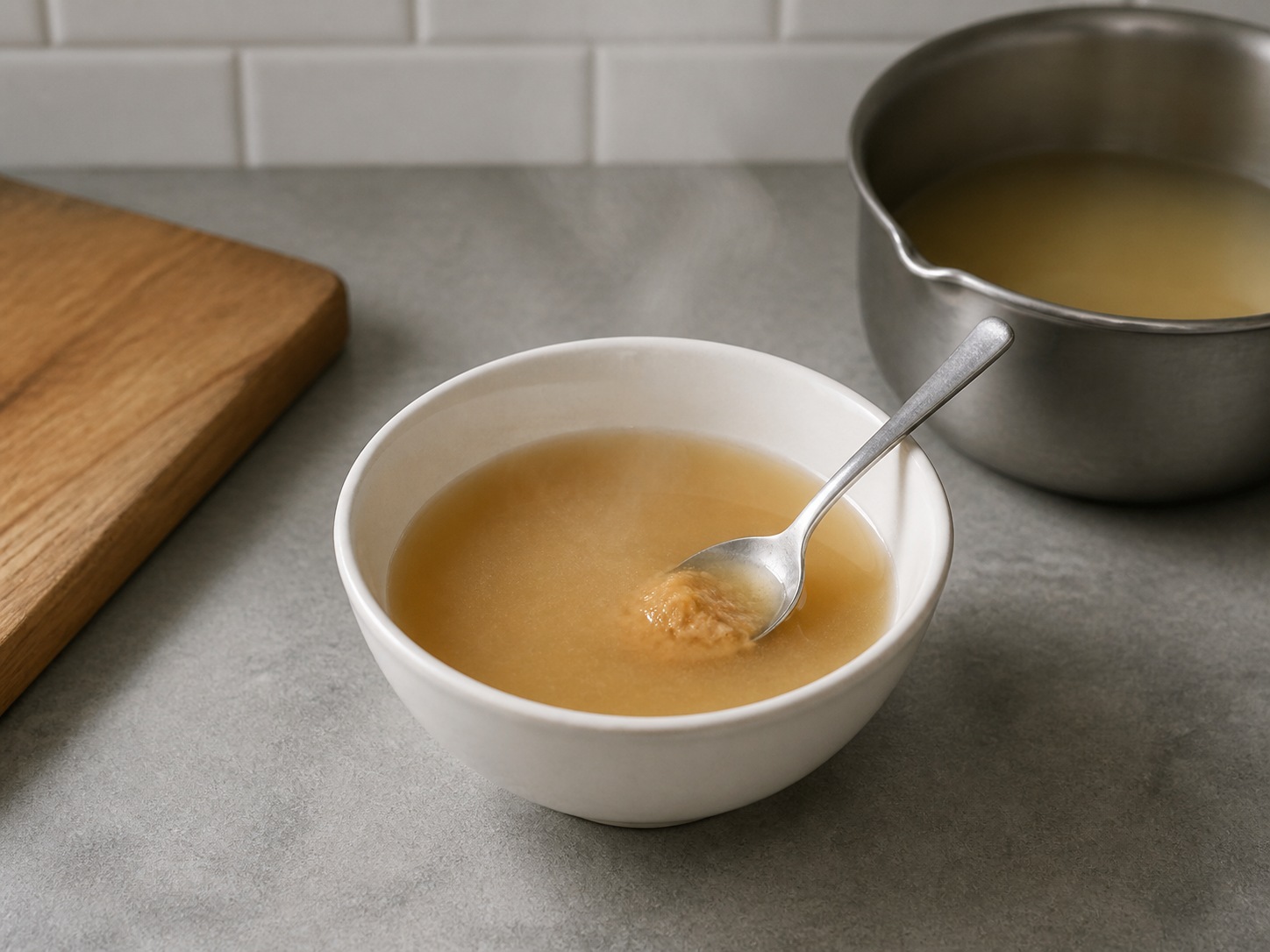 Sup Miso Tahu dan Wakame ala Jepang: Larutkan miso