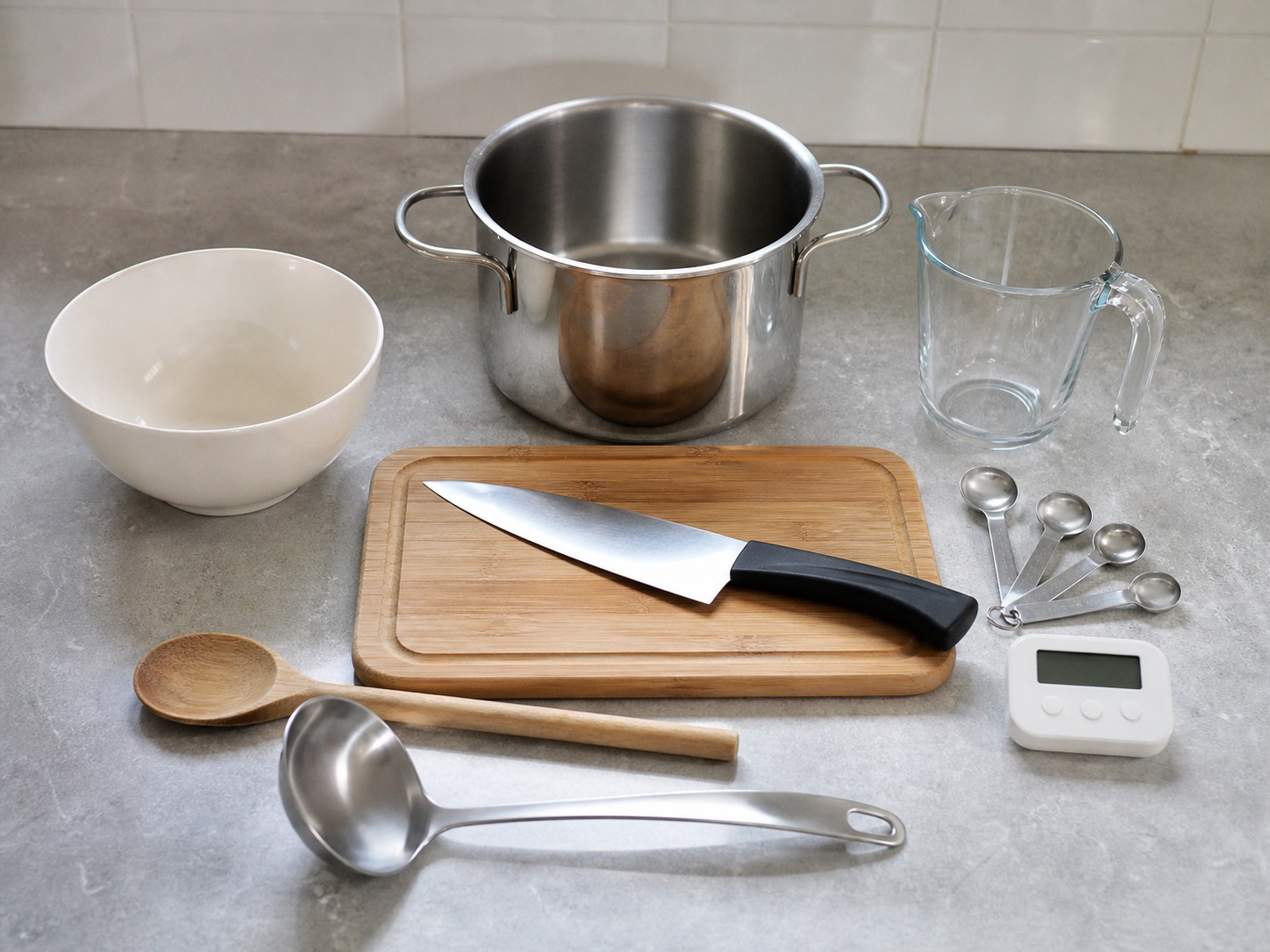 Japanese Pork and Vegetable Miso Soup — tools overview