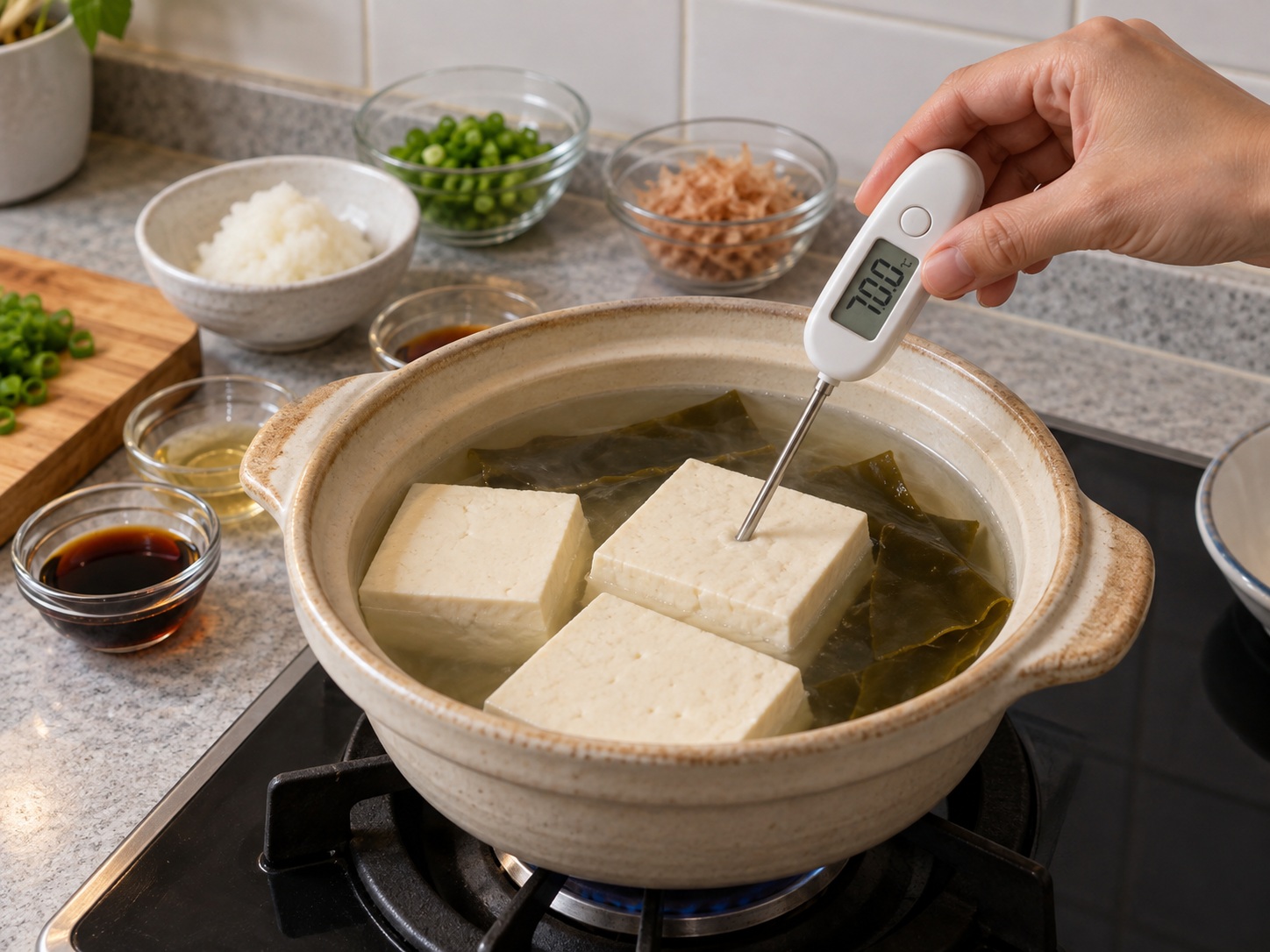日式湯豆腐 — 檢查中心溫度