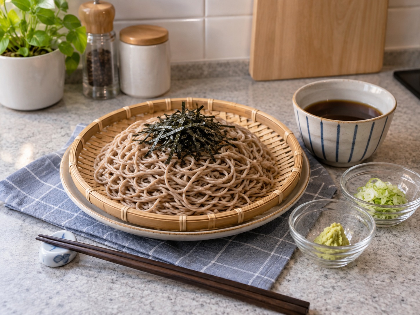 日式冷蕎麥麵 — 完成圖