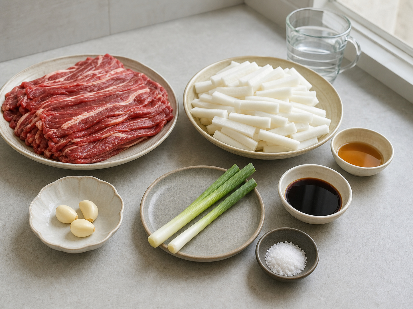 Korean Beef at Radish Soup — pangkalahatang sangkap