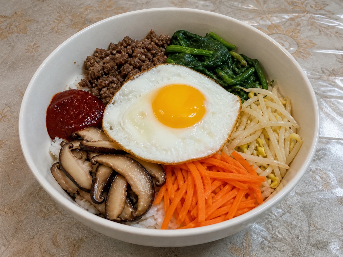 Bibimbap Korea finished dish