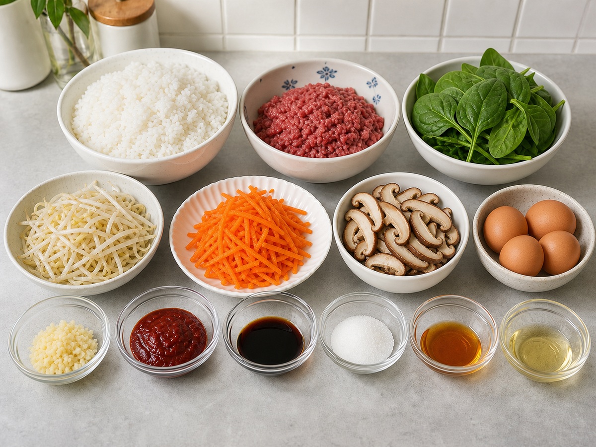 Korean Bibimbap complete ingredient overview
