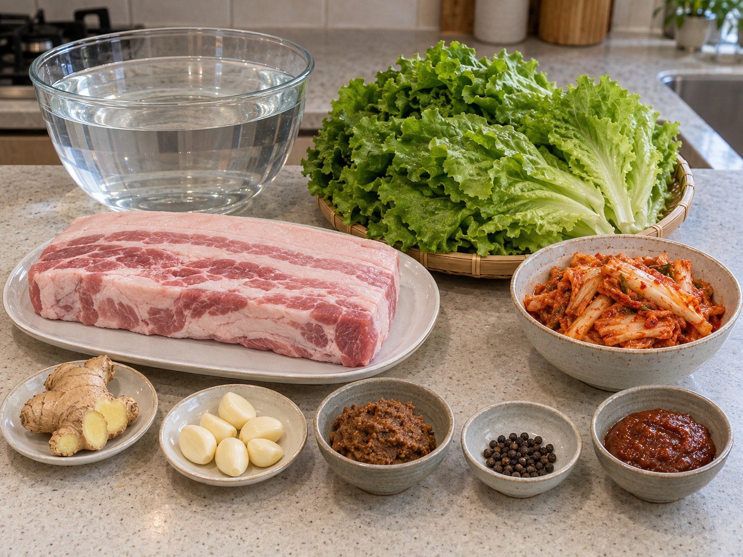 韓式白切豬肉生菜包 — 材料