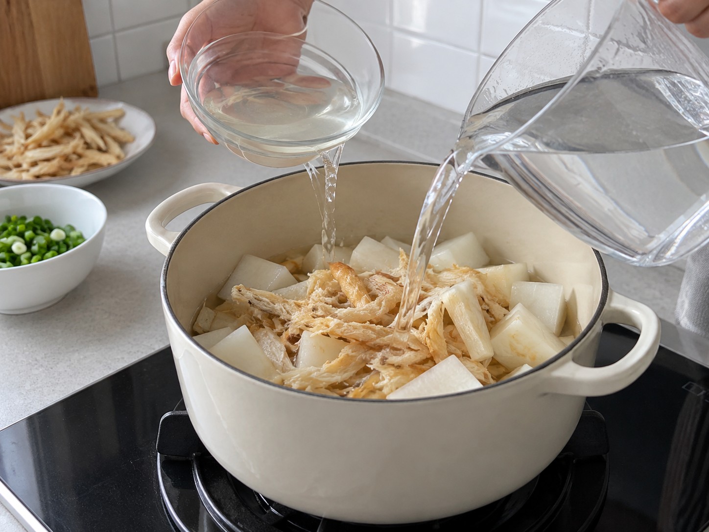 Korean Dried Pollock and Radish Soup — Add water
