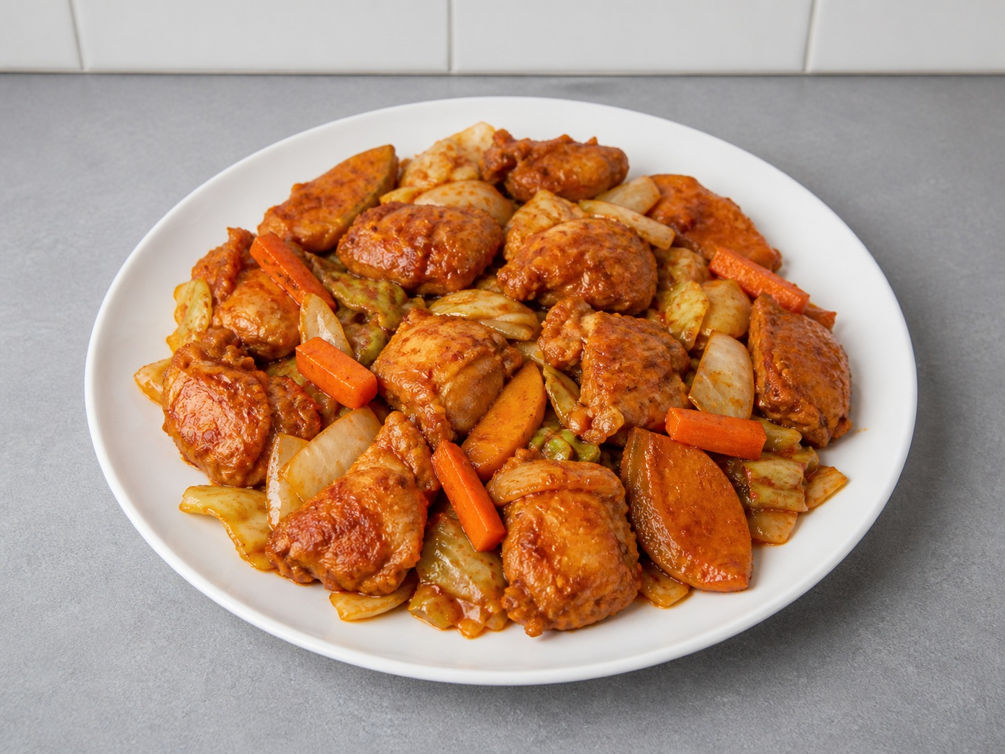 Korean Spicy Stir-Fried Chicken — finished dish