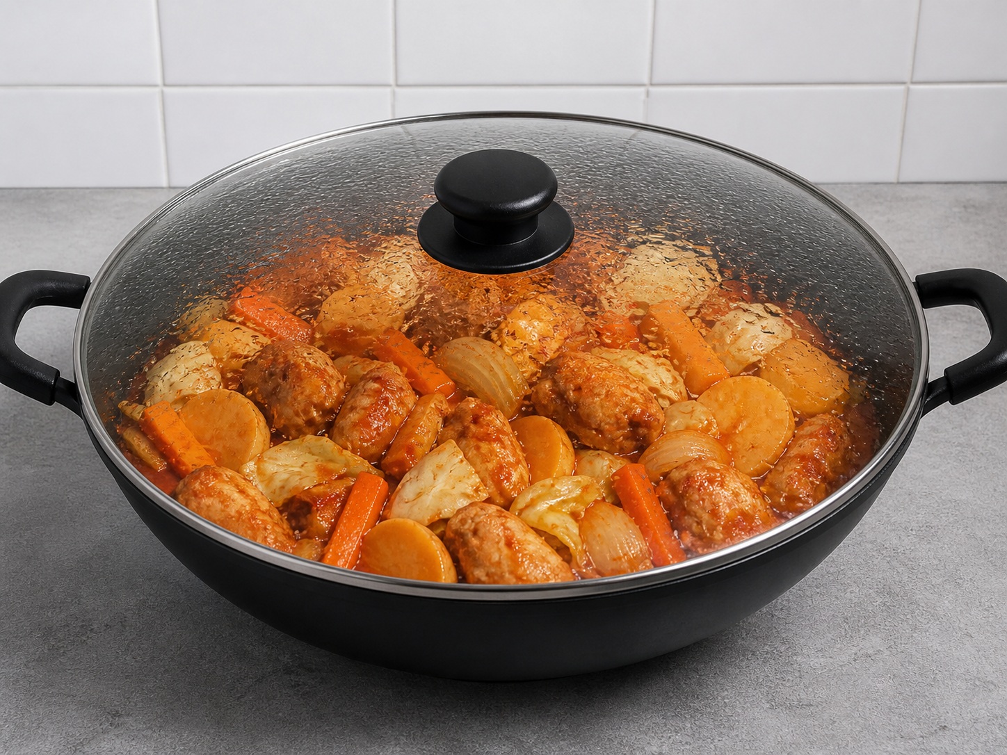 Korean Spicy Stir-Fried Chicken — Cover and cook