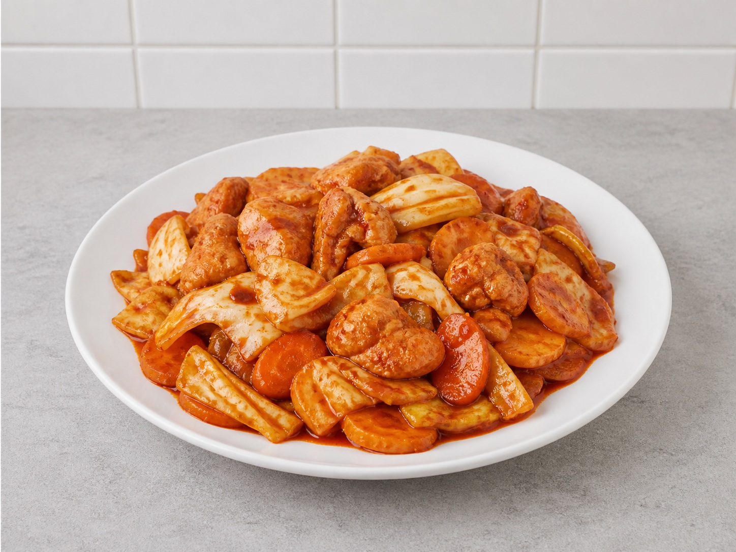 Korean Spicy Stir-Fried Chicken — Reduce and serve