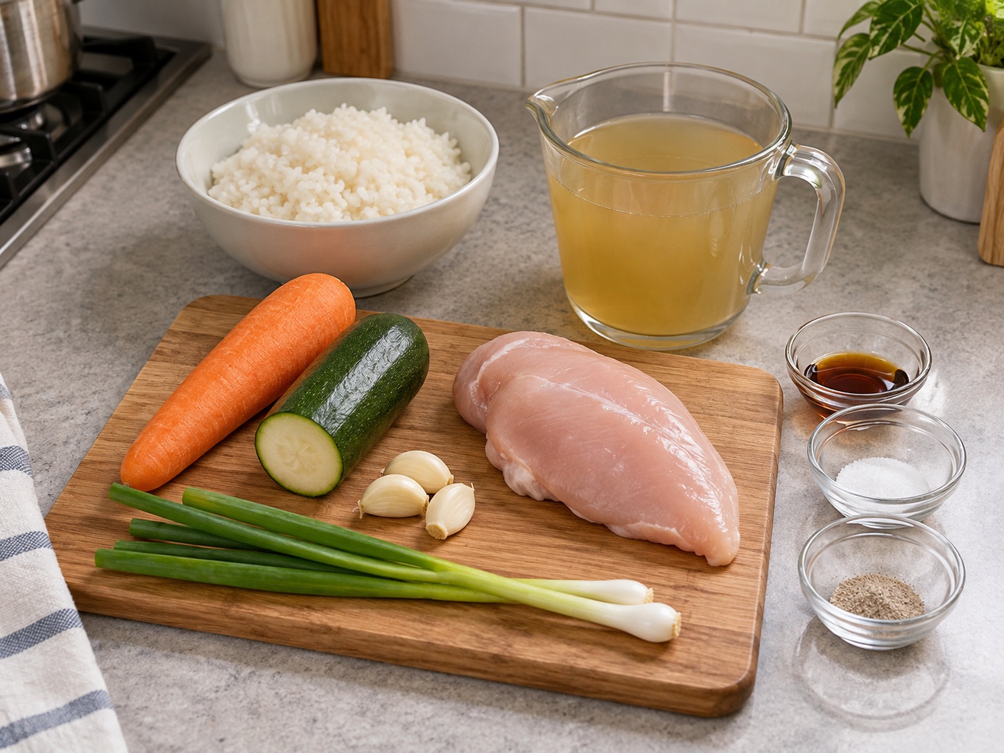 Korean Chicken Dakjuk — ingredients