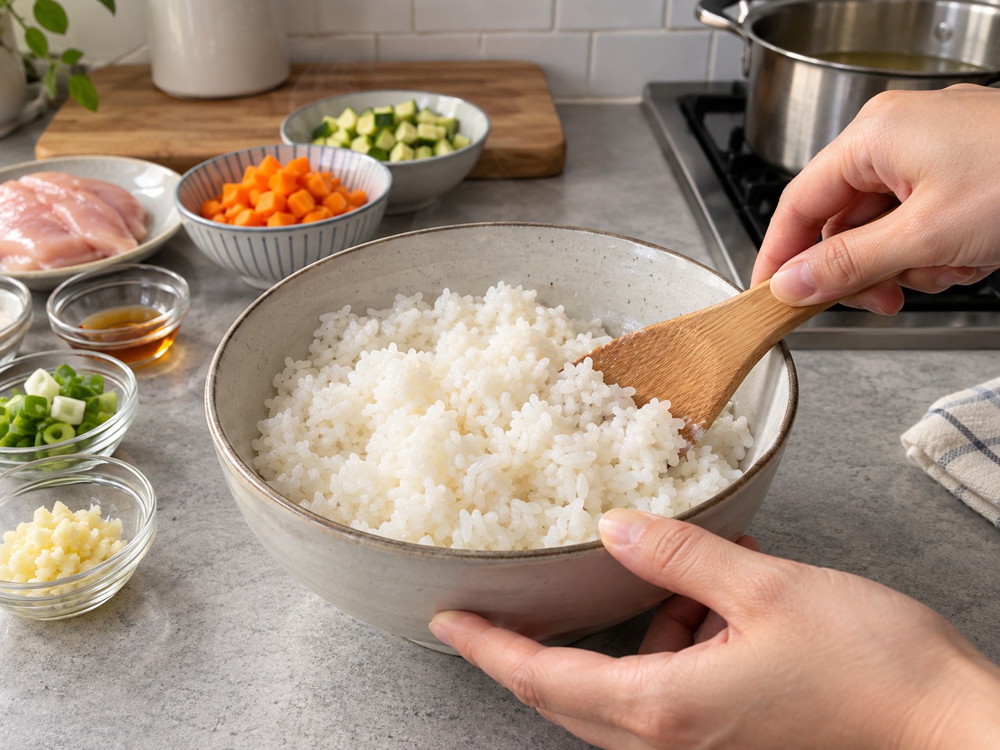 Korean Chicken Dakjuk — Check rice