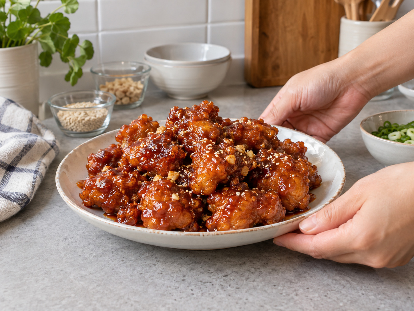 Dakgangjeong Korea — hidangan selesai