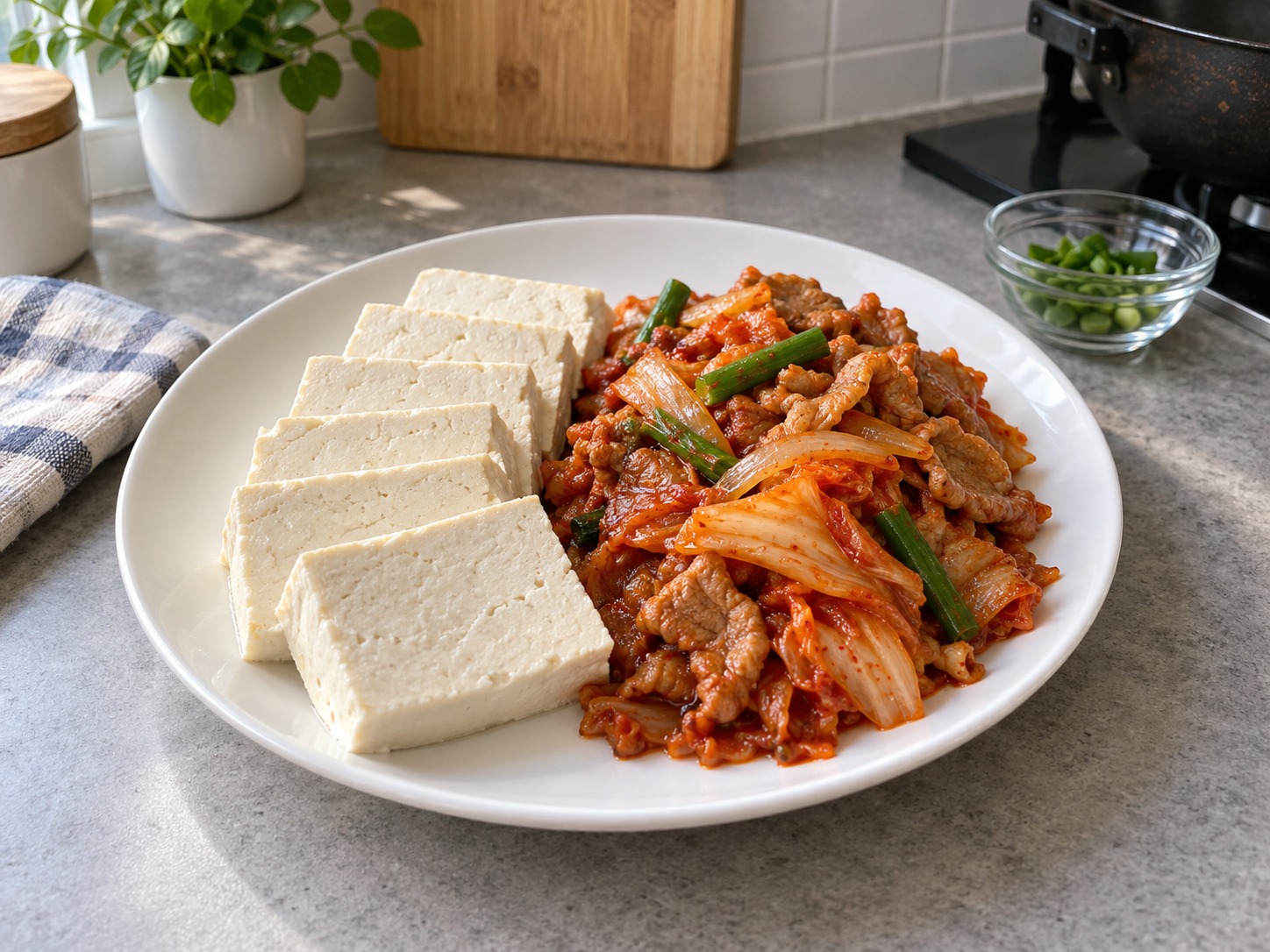 韓式泡菜豬肉拌豆腐 — 完成圖