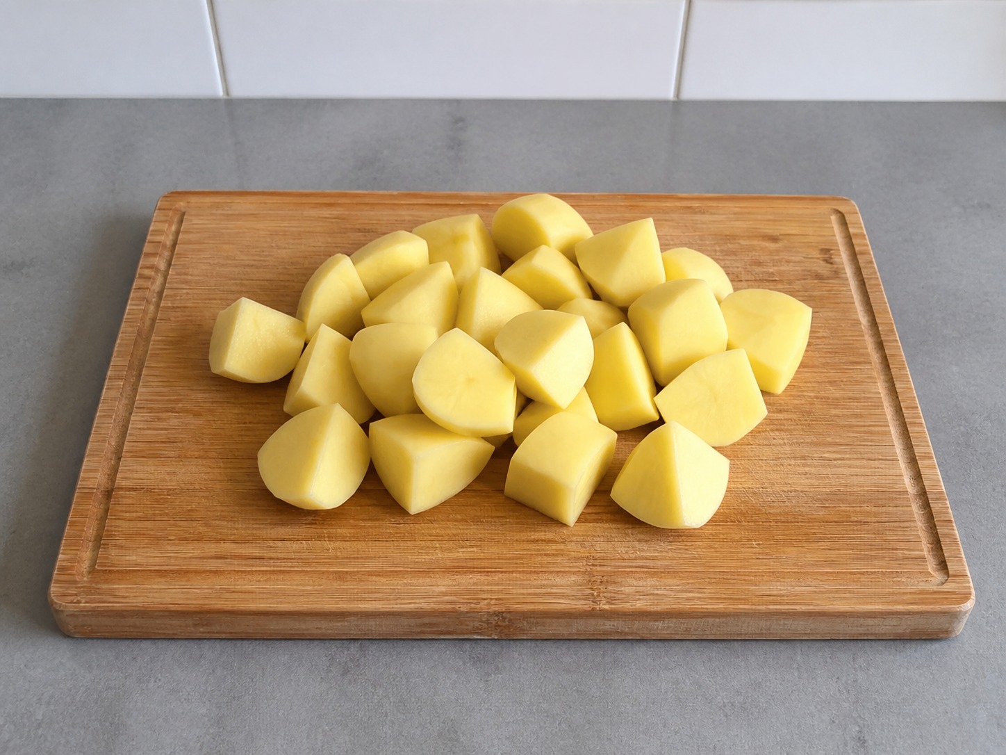Korean Soy-Braised Potatoes — Cut potatoes
