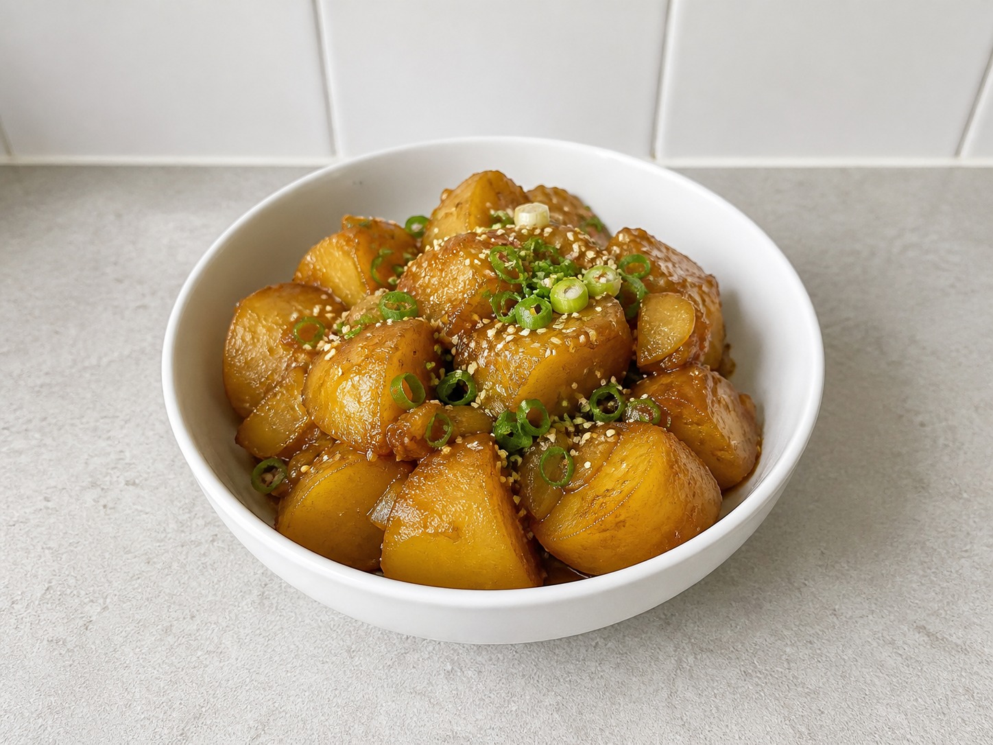 Korean Soy-Braised Potatoes — Serve