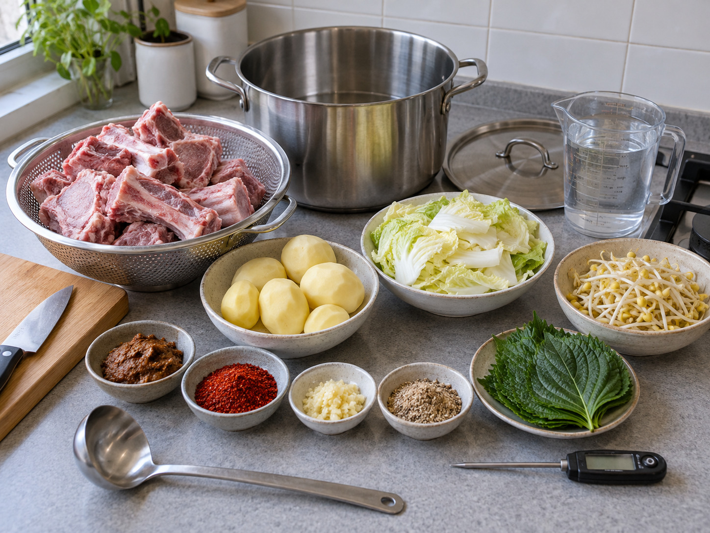 Korean Gamjatang Pork Bone Soup — ingredients