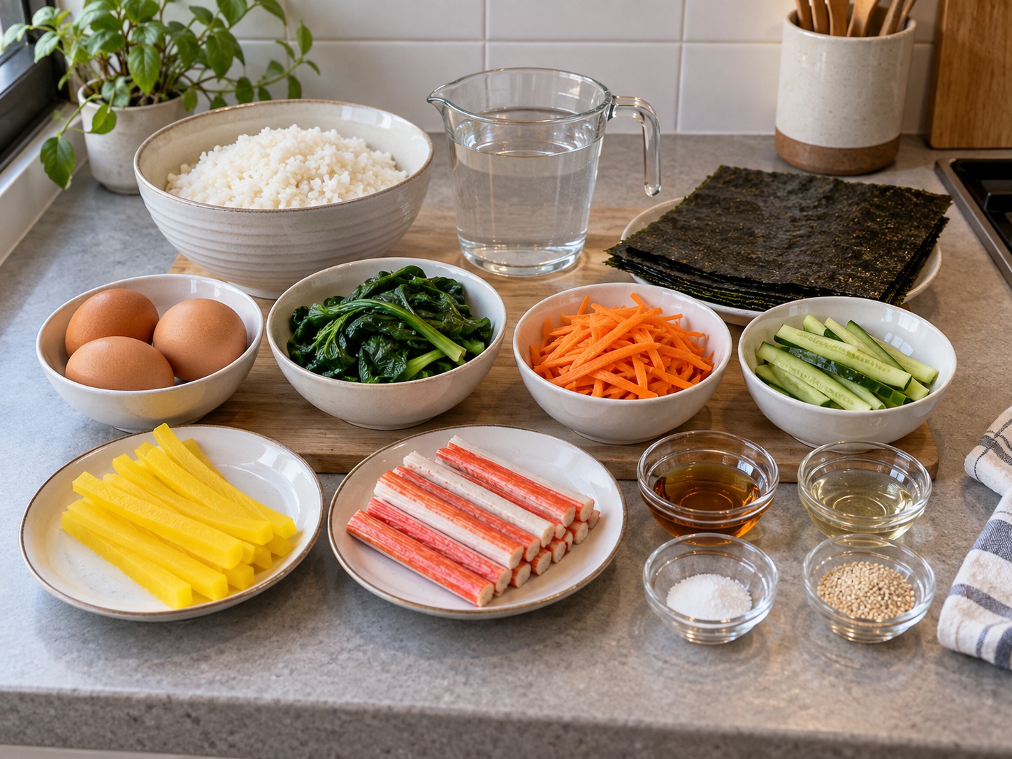 Korean Gimbap — mga sangkap